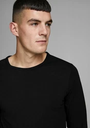 JACK & JONES T-Shirt Langarm BASIC O-NECK LONGSLEEVE Black/schwarz/Schwarz