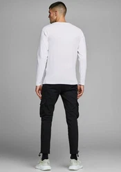 JACK & JONES T-Shirt Langarm BASIC O-NECK LONGSLEEVE Weiß