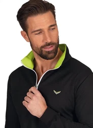 Trigema Sweatshirt mit Kragen und Reißverschluss schwarz