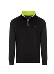 Trigema Sweatshirt mit Kragen und Reißverschluss schwarz