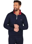Trigema Sweatshirt mit Kragen und Reißverschluss blau (navy)