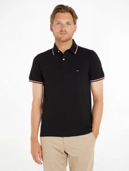 Tommy Hilfiger Poloshirt Tommy Tipped Slim Polo Schwarz/Dunkelblau