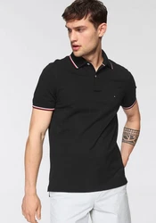Tommy Hilfiger Poloshirt Tommy Tipped Slim Polo Schwarz/Dunkelblau