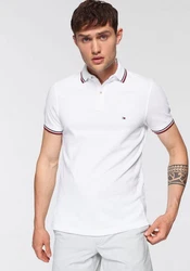 Tommy Hilfiger Poloshirt Tommy Tipped Slim Polo Weiß/Creme/Schwarz