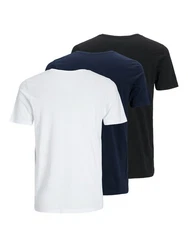 JACK & JONES Rundhalsshirt JJECORP LOGO TEE SS CREW NECK 3PKMP NOOS Dunkelblau/Weiß/Schwarz/Hellblau