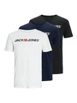 JACK & JONES Rundhalsshirt JJECORP LOGO TEE SS CREW NECK 3PKMP NOOS Dunkelblau/Weiß/Schwarz/Hellblau