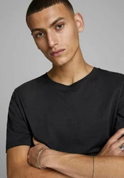 Jack & Jones Rundhalsshirt JJEORGANIC BASIC TEE SS O-NECK Schwarz/Dunkelgrün