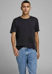 Jack & Jones Rundhalsshirt JJEORGANIC BASIC TEE SS O-NECK Schwarz/Dunkelgrün