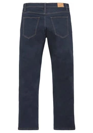 Straight-Jeans gerade Beinform, mit Used-Waschung, niedrige Leibhhe