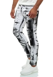 Slim-fit-Jeans mit ausgefallener Batik-Waschung