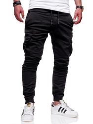 Rello & Reese Herren Cargo Chinohose Jogger Hose JN-3839 Schwarz/Khaki