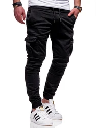 Rello & Reese Herren Cargo Chinohose Jogger Hose JN-3839 Schwarz/Khaki