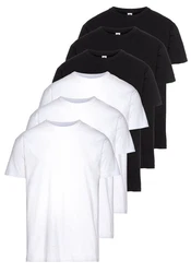 Fruit of the Loom T-Shirt mit Rundhalsausschnitt Weiß/Schwarz/Dunkelblau