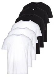 Fruit of the Loom T-Shirt mit Rundhalsausschnitt Weiß/Schwarz/Dunkelblau