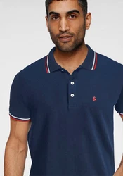 Jack & Jones Poloshirt JJEPAULOS POLO SS NOOS Dunkelblau