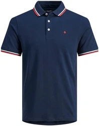 Jack & Jones Poloshirt JJEPAULOS POLO SS NOOS Dunkelblau