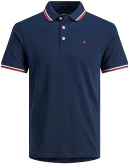 Jack & Jones Poloshirt JJEPAULOS POLO SS NOOS Dunkelblau