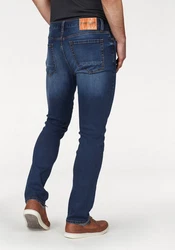 Bruno Banani Straight-Jeans Hutch Dunkelblau/Blau/Braun