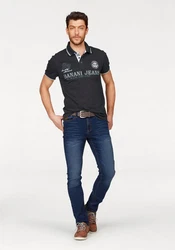 Bruno Banani Straight-Jeans Hutch Dunkelblau/Blau/Braun