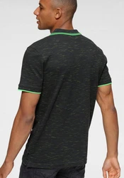 H.I.S Poloshirt kurzärmelig schmal geschnitten mit Polokragen Dunkelgrün/Grün/Schwarz