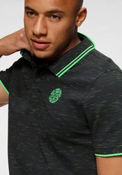 H.I.S Poloshirt kurzärmelig schmal geschnitten mit Polokragen Dunkelgrün/Grün/Schwarz