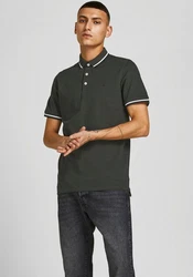 Jack & Jones Poloshirt JJEPAULOS POLO SS NOOS Dunkelgrün/Dunkelgrau