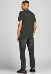 Jack & Jones Poloshirt JJEPAULOS POLO SS NOOS Dunkelgrün/Dunkelgrau