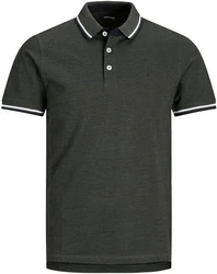Jack & Jones Poloshirt JJEPAULOS POLO SS NOOS Dunkelgrün/Dunkelgrau