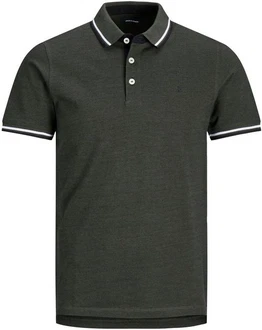Jack & Jones Poloshirt JJEPAULOS POLO SS NOOS Dunkelgrün/Dunkelgrau