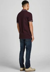 Jack & Jones Poloshirt JJEPAULOS POLO SS NOOS Dunkelrot/Bordeaux