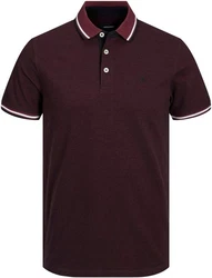 Jack & Jones Poloshirt JJEPAULOS POLO SS NOOS Dunkelrot/Bordeaux