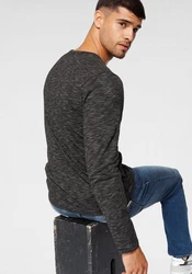 Bruno Banani Langarmshirt schmale Passform Dunkelgrau/Rot/Schwarz/Rosa