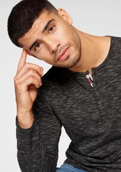 Bruno Banani Langarmshirt schmale Passform Dunkelgrau/Rot/Schwarz/Rosa
