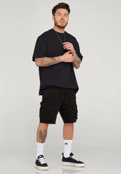 behype Shorts STANLAY Schwarz/Hellblau