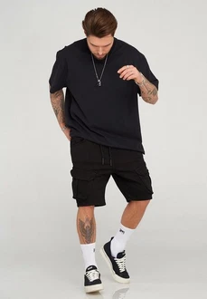 behype Shorts STANLAY Schwarz/Hellblau behype Shorts STANLAY Schwarz/Hellblau
