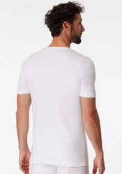 Schiesser V-Shirt tiefem V-Ausschnitt Weiß/Creme/Grau/Dunkelgrau