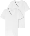 Schiesser V-Shirt tiefem V-Ausschnitt Weiß/Creme/Grau/Dunkelgrau