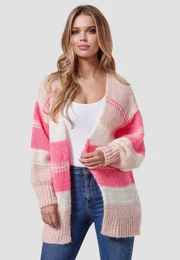 Strickjacke mit trendigen Streifen