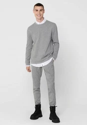 Only & Sons Pullover 'Panter' Grau/Hellgrau/Dunkelgrau