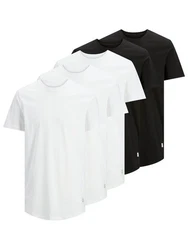 JACK & JONES T-Shirt JJENOA TEE SS CREW NECK schwarz/wei
