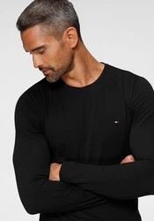 TOMMY HILFIGER Shirt STRETCH SLIM FIT LONG SLEEVE schwarz