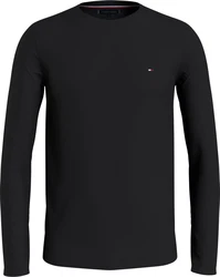 TOMMY HILFIGER Shirt STRETCH SLIM FIT LONG SLEEVE schwarz