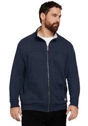 TOM TAILOR Sweatjacke mit Stehkragen Dunkelblau/Grau/Blau/Hellblau