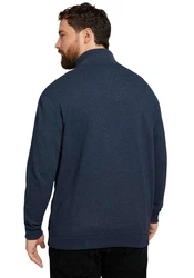 TOM TAILOR Sweatjacke mit Stehkragen Dunkelblau/Grau/Blau/Hellblau