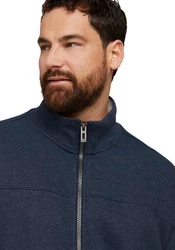 TOM TAILOR Sweatjacke mit Stehkragen Dunkelblau/Grau/Blau/Hellblau