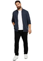TOM TAILOR Sweatjacke mit Stehkragen Dunkelblau/Grau/Blau/Hellblau