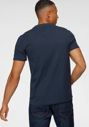 H.I.S Rundhalsshirt schmale Passform mit Print Dunkelblau/Blau/Dunkelgrün