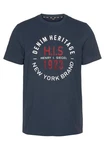H.I.S Rundhalsshirt schmale Passform mit Print Dunkelblau/Blau/Dunkelgrün