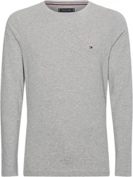 TOMMY HILFIGER Shirt STRETCH SLIM FIT LONG SLEEVE Grau/Hellgrau