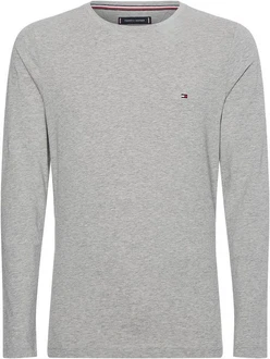 TOMMY HILFIGER Shirt STRETCH SLIM FIT LONG SLEEVE Grau/Hellgrau